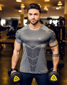Men Fitness Slim High Elasticity T shirt